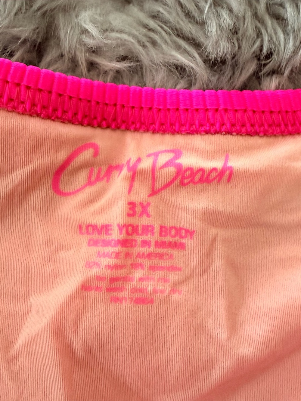 Curvy Beach barbiecore pink ribbed cheeky bottom 3x - Picture 3 of 3